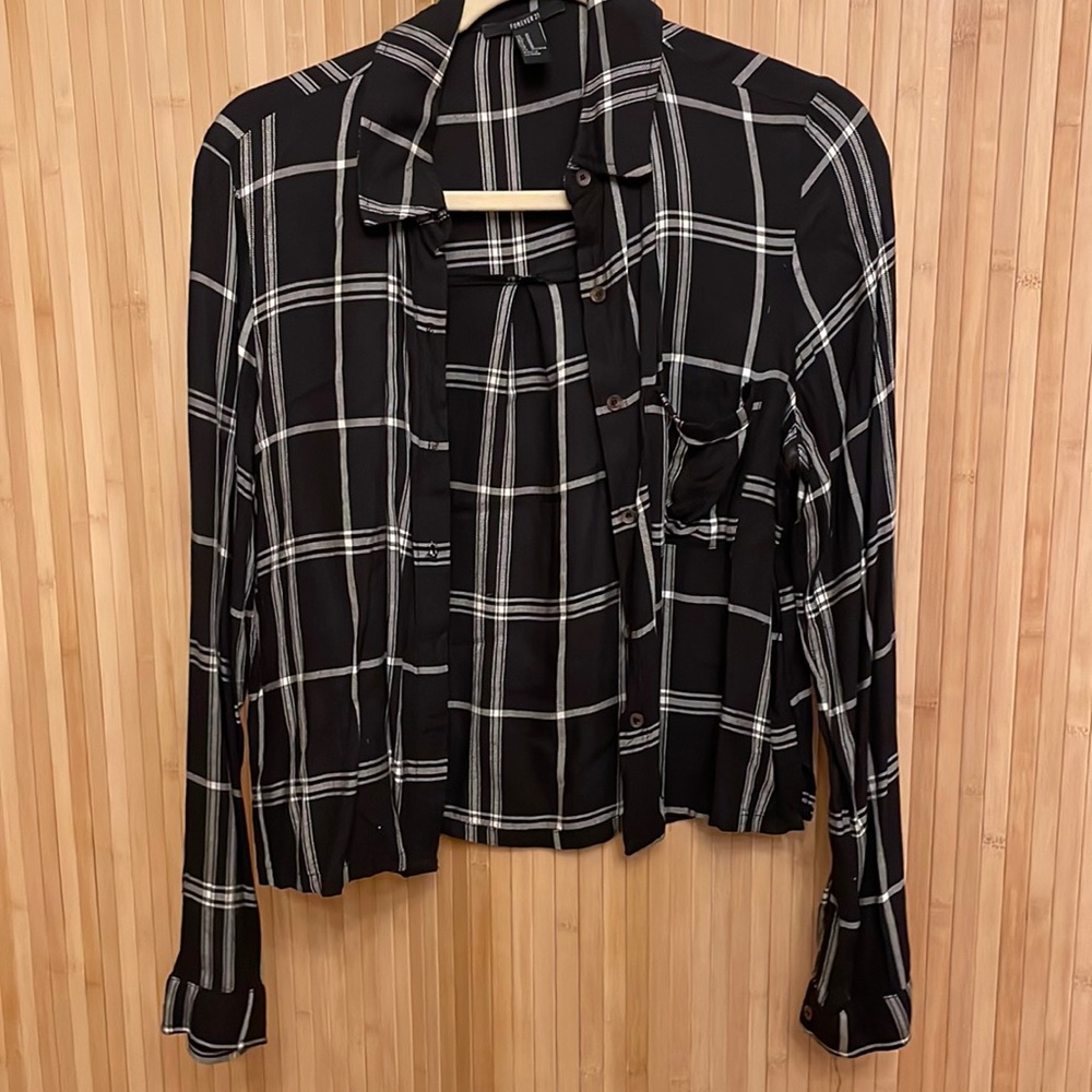 Black & White Button Down Shirt